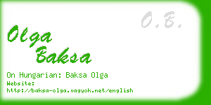 olga baksa business card